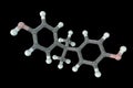 Bisphenol A molecule, 3D illustration. Organic compound used in manufacturing of plastics Royalty Free Stock Photo