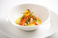 bisque in white bowl with lobster claw garnish Royalty Free Stock Photo