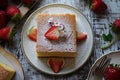 bisquit cake decorated with strawberries