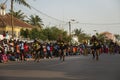 Group of girls performing during the Carnival Celebrations in the city of Bisssau