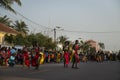 Group of girls performing during the Carnival Celebrations in the city of Bisssau