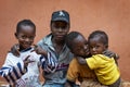 Portrait of a group of children at the Missira neighborhood in the city of Bissau