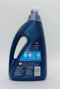 Bissell branded carpet cleaner in recyclable plastic bottle and cap Royalty Free Stock Photo