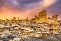 Bisti Badlands, New Mexico, USA hoodoo rock formations Royalty Free Stock Photo