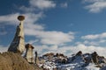 Bisti Badlands Wilderness Area in winter, New Mexico, USA Royalty Free Stock Photo