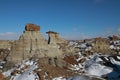 Bisti Badlands Wilderness Area in winter, New Mexico, USA Royalty Free Stock Photo