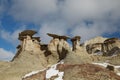 Bisti Badlands Wilderness Area in winter, New Mexico, USA Royalty Free Stock Photo