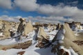 Bisti Badlands Wilderness Area in winter, New Mexico, USA Royalty Free Stock Photo