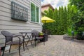 Bistro Funirture in Backyard Patio springtime Royalty Free Stock Photo