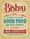 Bistro Restaurant Poster Sign
