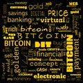 bit coin text, word cloud,word cloud use for banner, painting, motivation, web-page, website background, t-shirt & shirt printing