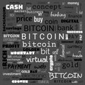 bit coin text, word cloud,word cloud use for banner, painting, motivation, web-page, website background, t-shirt & shirt printing