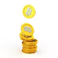 The bit coin on white background Royalty Free Stock Photo