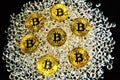 Bit Coins and Diamonds Royalty Free Stock Photo