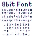 Pixel retro font, 8-bit alphabet