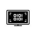 Black solid icon for Bit, binary and code Royalty Free Stock Photo