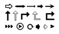 8 Bit pixel arrows vector big set of icons, collection of arrow direction cursors in old PC or gaming console style