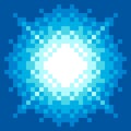 8-Bit Pixel-art Blue Explosion