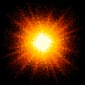 8-bit Pixel Art Fiery Explosion. EPS8 Vector Royalty Free Stock Photo