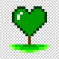 Valentine tree, love, green heart. Icon