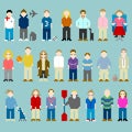 8-bit Pixel-art People From a Web Design Agency Office Royalty Free Stock Photo