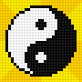 8-bit Pixel-art Yin Yang Symbol Royalty Free Stock Photo