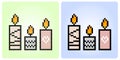 8 bit pixel candle. object items for game assets and beads pattern