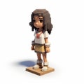 8 Bit Pixel Cartoon Of Mia Aztec Art And Schoolgirl Lifestyle Royalty Free Stock Photo