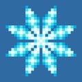 8-Bit Pixel Crystalline Snowflake