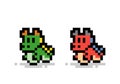 8 bit pixel dragon image for cross stitch or game assets