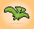 8 bit pixel of flying dinosaur. Animals in vector Royalty Free Stock Photo