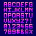 8-Bit Pixel Font - Letters and Numbers in a Pink Gradient