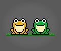 8 bit pixel frog. Animals in vector Royalty Free Stock Photo