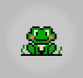 8 bit pixel frog. Animals in vector Royalty Free Stock Photo
