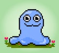 8-bit Pixel Funny Mucus Monster in vector