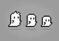 8 bit Pixel ghost. Cute flying ghost in vector