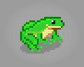 8 bit pixel green frog. Pixel animals in vector Royalty Free Stock Photo