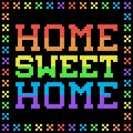 8-bit Pixel Rainbow Home Sweet Home Sign Royalty Free Stock Photo