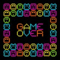 8-Bit Pixel Retro Arcade Game Over. EPS8 Vector Royalty Free Stock Photo