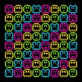 8-Bit Pixel Retro Rainbow Character Pattern. EPS8 Vector