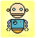 8 bit pixel robot in vector