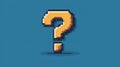8-Bit Question Mark Symbol in Pixel Art Style Isolated on White Background