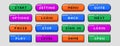 8bit retro pixel art buttons, interface menu icons and retro video game symbols