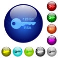 128 bit rsa encryption color glass buttons Royalty Free Stock Photo