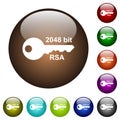 2048 bit rsa encryption color glass buttons