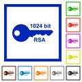 1024 bit rsa encryption flat framed icons
