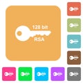 128 bit rsa encryption rounded square flat icons