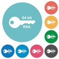 64 bit rsa encryption flat round icons