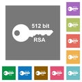 512 bit rsa encryption square flat icons