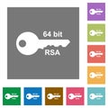 64 bit rsa encryption square flat icons